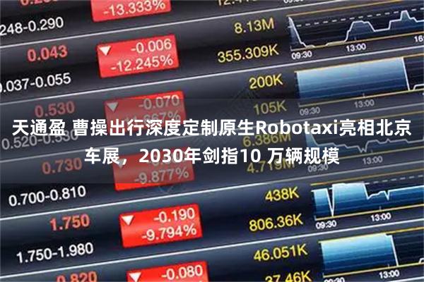 天通盈 曹操出行深度定制原生Robotaxi亮相北京车展，2030年剑指10 万辆规模